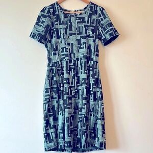 LulaRoe Jacquard Amelia Geometric Print Midi Dress